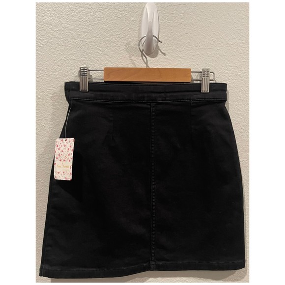 WE THE FREE Bohemian Snap Front Black Mini Skirt - Picture 5 of 5